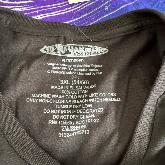 Yu Yu Hakusho funimation Men’s size 3x Black T shirt - Picture 3 of 4
